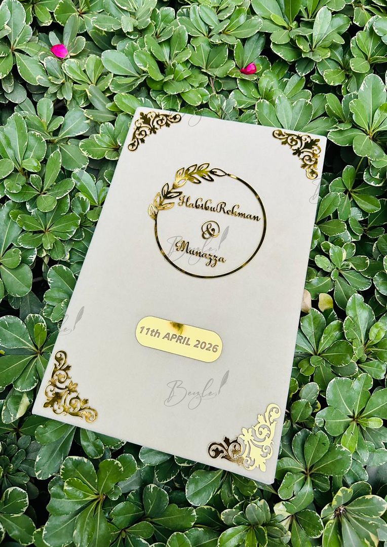 The Golden Nikkah Booklet With Attractive Design | NB-022