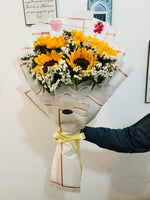Load image into Gallery viewer, Sunflower Bouquet Wrapped in White | BCG-145