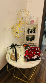 Load image into Gallery viewer, Luxury Cake Acrylic Box with Rose Bouquet &amp; Balloons | GDEL-006