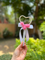 Load image into Gallery viewer, Beautiful Nikah Pen with a Heart, Decorated With Pearls and Pink Flowers | PEN-83