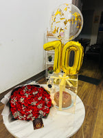 Load image into Gallery viewer, Rose Bouquet with Confetti Balloon Cake Box | GDEL-151