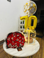 Load image into Gallery viewer, Rose Bouquet with Confetti Balloon Cake Box | GDEL-151