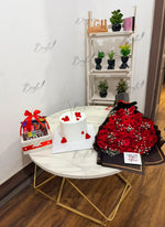 Load image into Gallery viewer, gift set of Red Roses, Cake &amp; Chocolate Basket