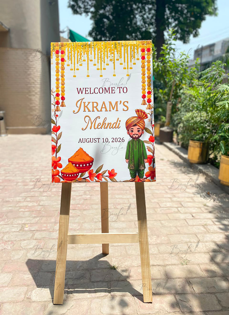 Customized Mehndi Welcome Board