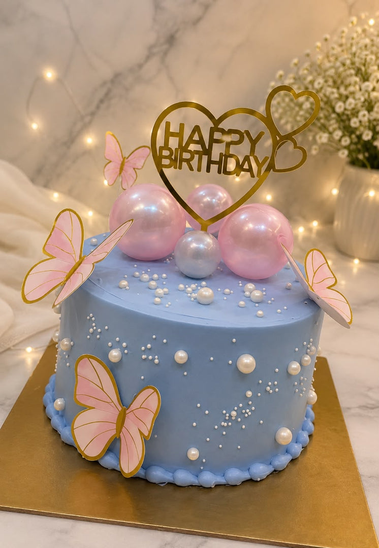 Pearl Flutter Birthday Cake | GBO-309
