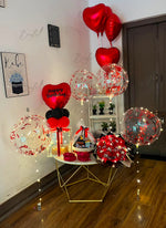 Load image into Gallery viewer, Velvet Rouge premium birthday balloon and gift arrangement
