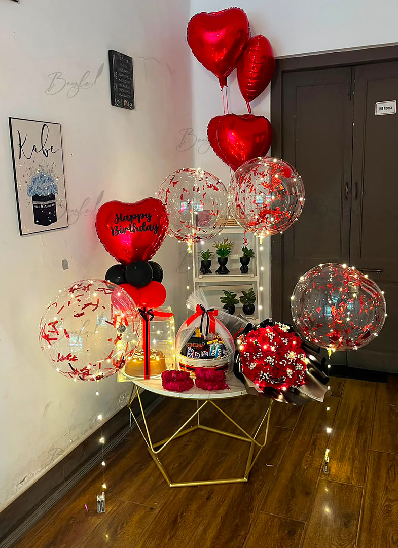 Velvet Rouge red rose bouquet and birthday gifts