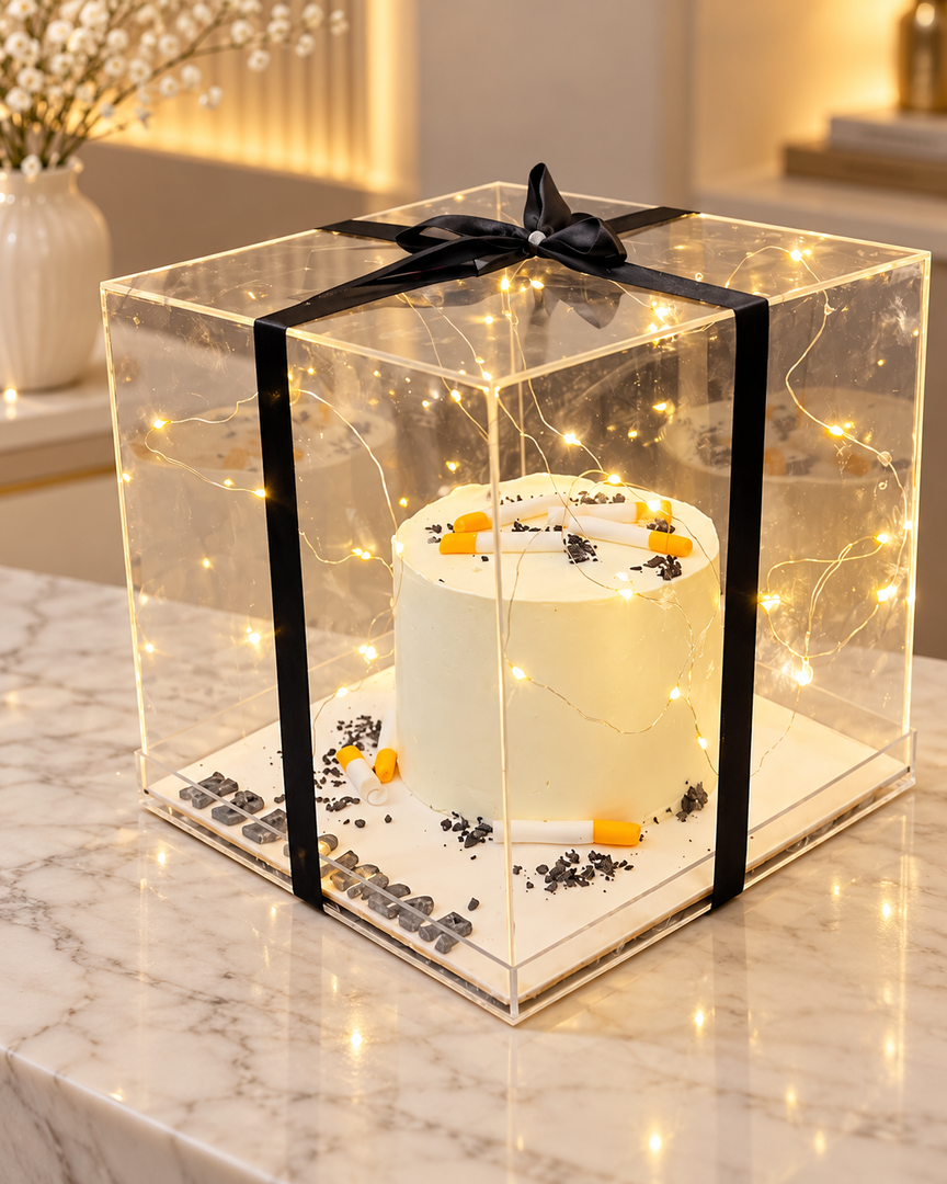 Acrylic Cake Box with Fairy Lights | GC-060
