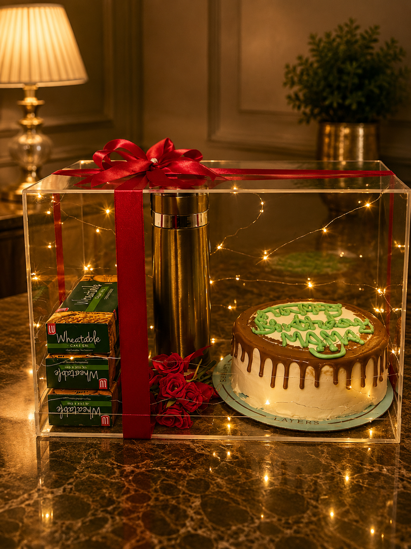 Clear Cake Gift Box with Perfume & Treats | CB-006