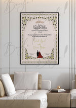 Load image into Gallery viewer, Customized Couple Nikah Certificate With Classic Design | NC-077
