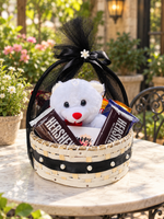 Load image into Gallery viewer, Black Teddy &amp; Chocolate Gift Basket | GB-135