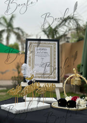 Deal With Nikah Certificate, Qubool Hai Topper, Ring Box and Beautiful Nikkah Tray | DEL-023