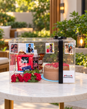 LED Transparent Gift Box with Cake & Photos |  GBO-082