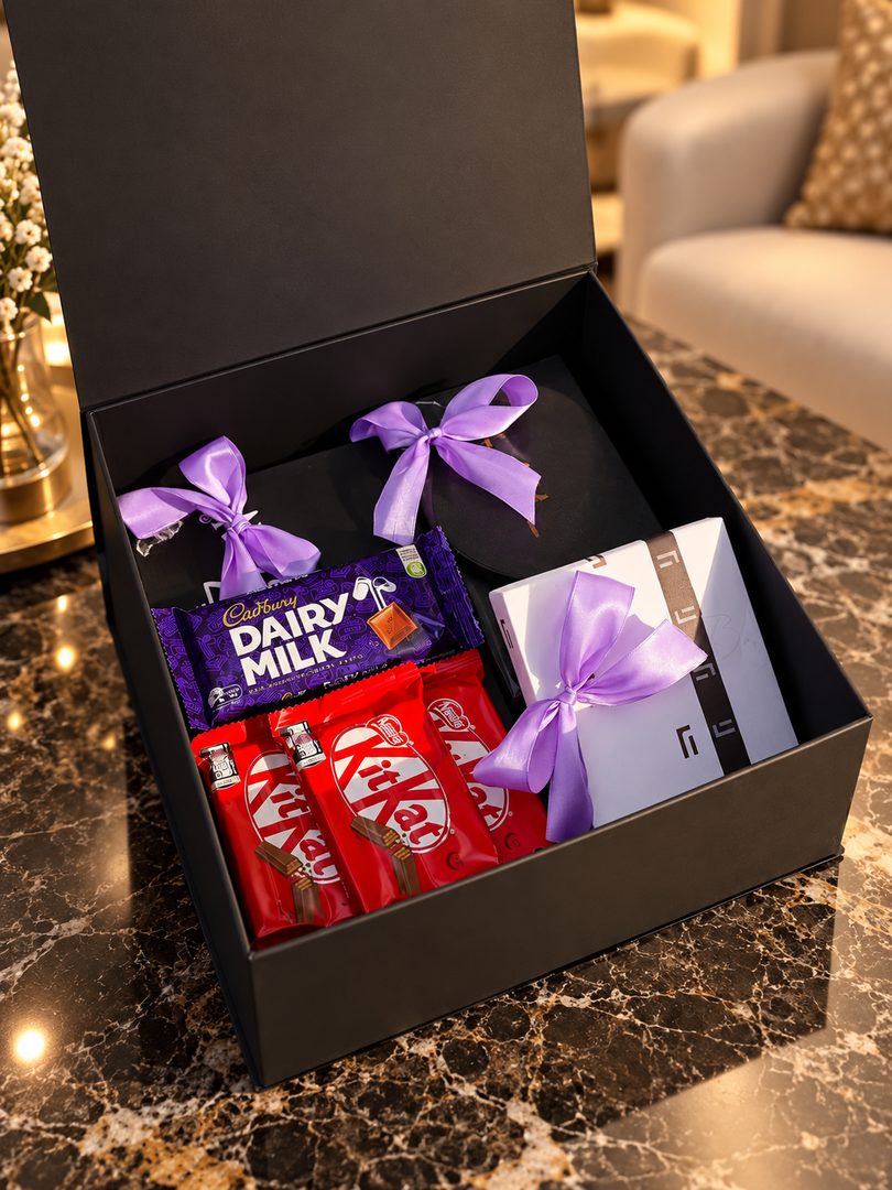 Black Gift Box with Chocolates and Accessories | GBO-071