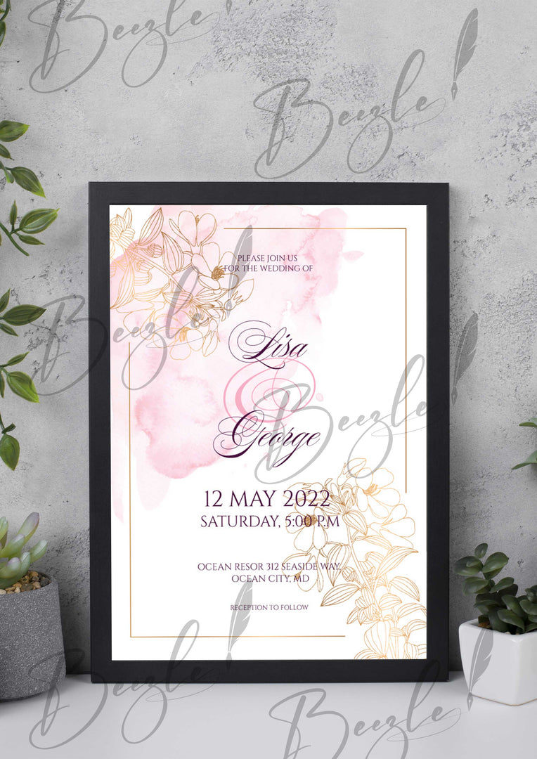 Invitation Nikah Certificate With Customized Name | NF-019