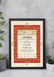 Premium Nikah Certificate Red Design