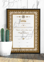 Load image into Gallery viewer, Premium Nikah Certificate With Brown Attractive Design | NC-062
