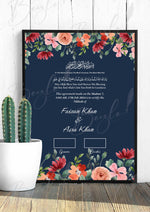 Load image into Gallery viewer, Customized Nikah Certificate With Beautiful Flowers Design | NC-121
