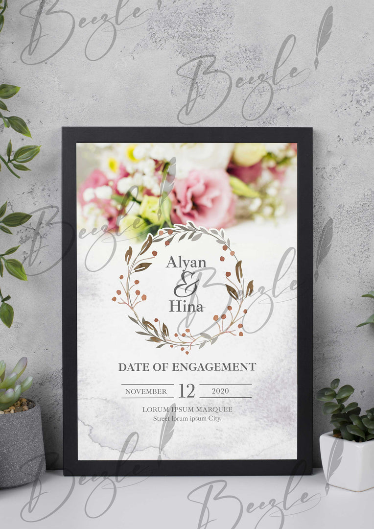 Nikah Frame With Date of Engagemant & Name | NF-001