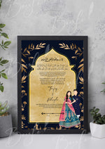 Load image into Gallery viewer, Nikah Certificate With Attractive Couple Print | NC-128
