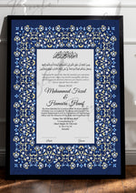 Load image into Gallery viewer, Premium Nikah Certificate With Blue Classic Design | NC-018
