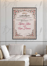 Load image into Gallery viewer, Nikkah Certificate With Classic Print &amp; Arabic Quote | NC-075
