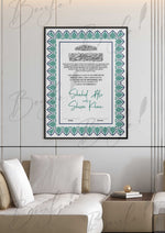 Load image into Gallery viewer, Nikah Certificate With Name &amp; Quran Verse | NC-079
