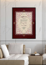 Load image into Gallery viewer, Nikah Certificate With a Combination of Maroon &amp; Pink Design | NC-067
