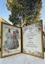 Load image into Gallery viewer, Personalized Black Nikkah Booklet with Custom Name &amp; Date | NB-002
