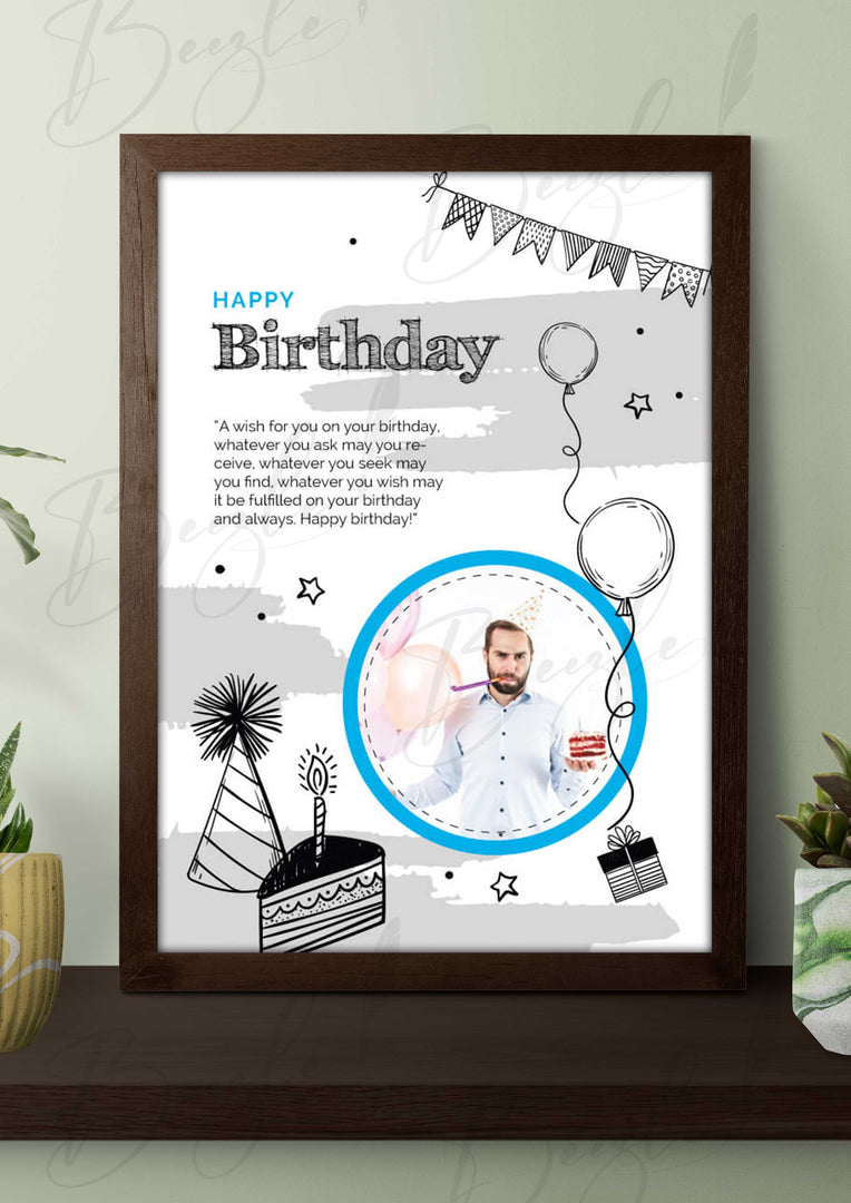 Birthday Message Frame Birthday Frame With Happy Wishes – Beezle Store