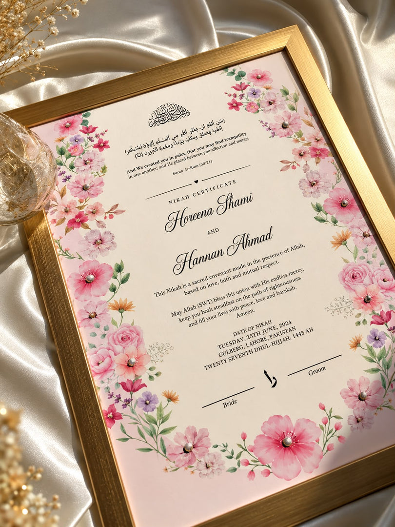 BlushBloom Nikah Certificate | DEL-208