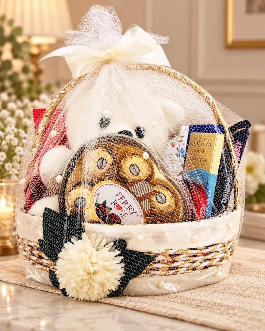 Luxurious Teddy Bear Gift Basket | GB-036