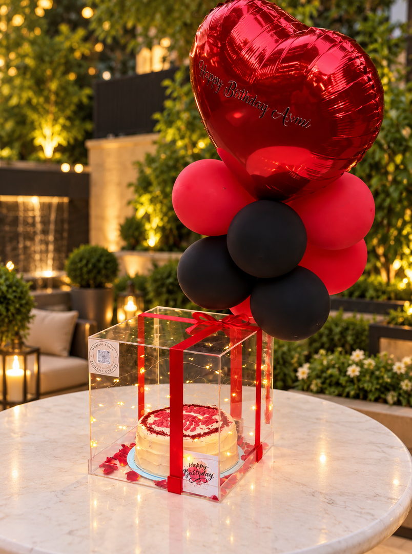 LED Birthday Cake Box with Balloons | GC-067