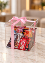 Load image into Gallery viewer, Transparent Pink Ribbon Chocolate Gift Box | GBO-090