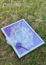 Load image into Gallery viewer, Luxury Nikah Certificate in Purple Design With Attractive Nikah Pen
