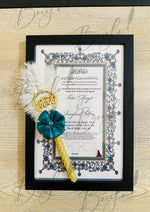 Load image into Gallery viewer, Black Luxury Nikah Certificate With Decorated Nikah Pen 
