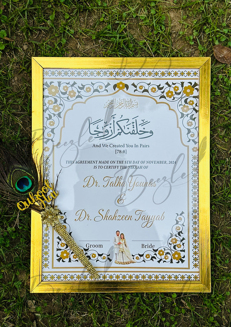 Luxury Nikah Certificate With Attractive Nikah Pen