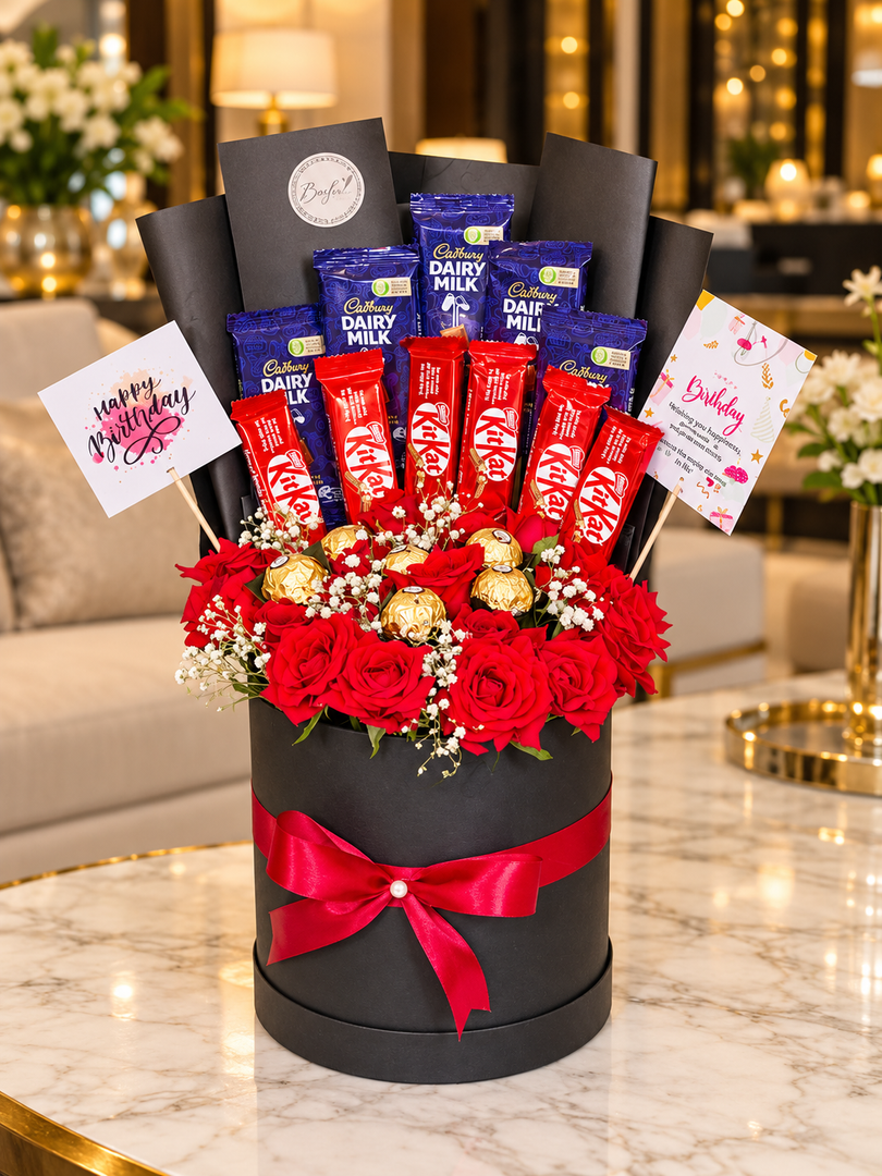 Happy Birthday Chocolate Flower Box | GBO-098