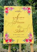 Load image into Gallery viewer, The Beautiful Nikkah Entrance Board with Customized Name &amp; Data | Without Stand &amp; Only Available in Lahore | NEB-006
