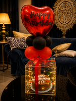 Load image into Gallery viewer, Birthday Cake Box with Lights &amp; Heart Balloon | CB-005
