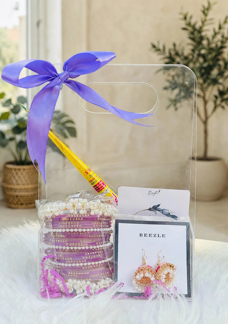 Bangles with Earrings & Mehndi Festive Gift Set for Her | GBO-063
