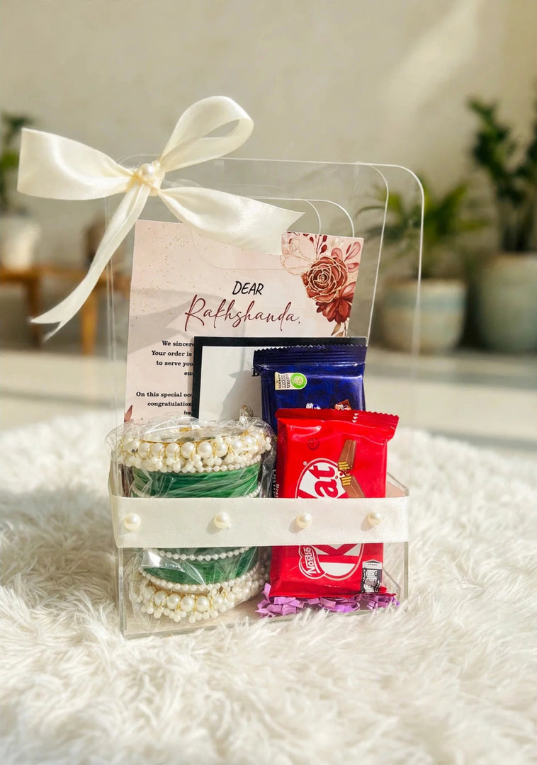 Personalized Gift Box with Bangles and Sweets | GBO-066
