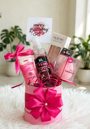 Pretty Pink Birthday Self-Care Gift Basket | GB-149