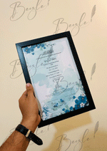 Load image into Gallery viewer, Nikah Certificate with Beautiful Sky Blue Flowers Design | NC-151
