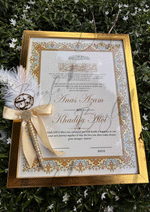 Load image into Gallery viewer, The Gloden Luxury Nikah Certificate And Customized Nikah Pen | DEL-074
