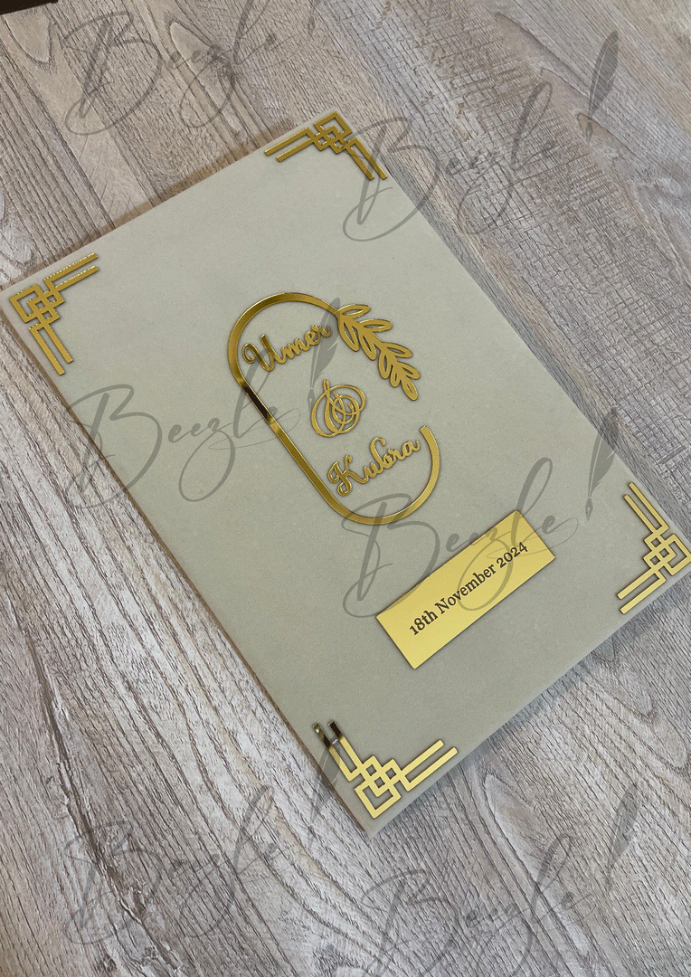 The Nikkah Booklet With Customized Golden Name & Attractive Design | NB-019