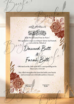 Load image into Gallery viewer, Nikah Certificate With Qurani Ayat &amp; Attractive Flower Print | NC-120
