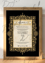 Load image into Gallery viewer, Premium Nikah Certificate With Black Print | NC-059
