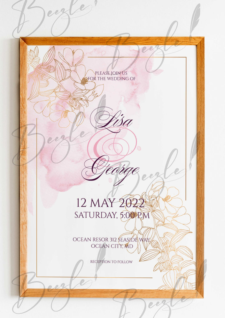 Invitation Nikah Certificate With Customized Name | NF-019