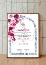 Load image into Gallery viewer, Couple Nikah Certificate With Colourful Design | NC-097
